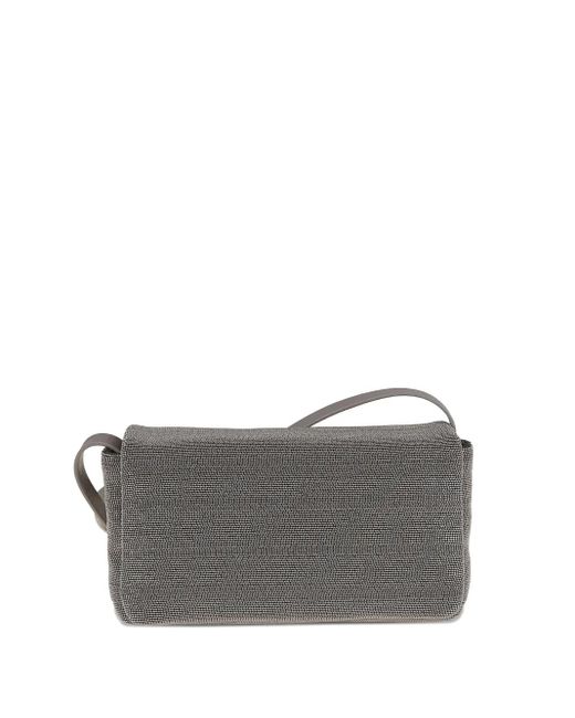 Borsa Mini Con Catena Monili di Brunello Cucinelli in Gray