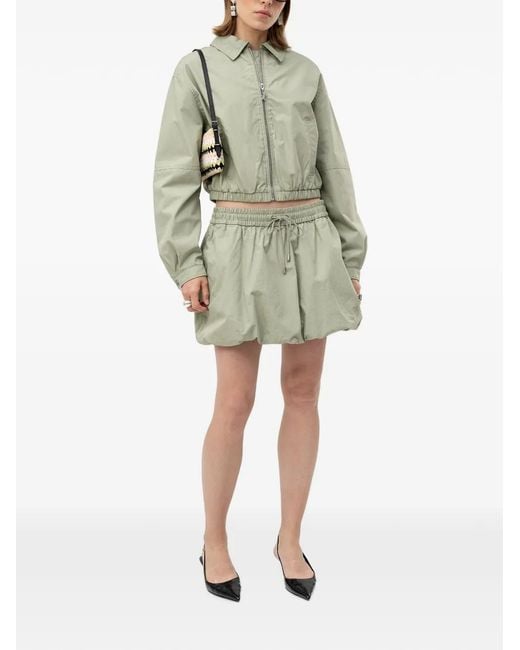 HUGO Green Mini Drawstring Bubble-Hem Skirt