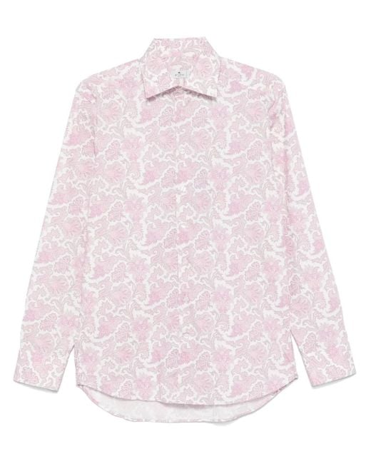 Etro Overhemd Met Paisley-Print in het Pink voor heren