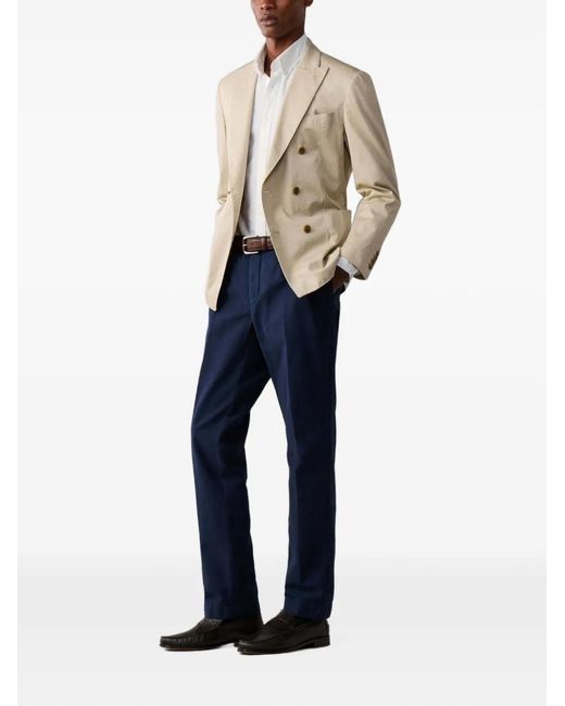Hackett Blue Kensington Devon Buttoned Trousers for men