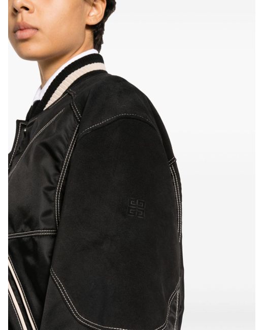 Givenchy Black Panelled Bomber Jacket