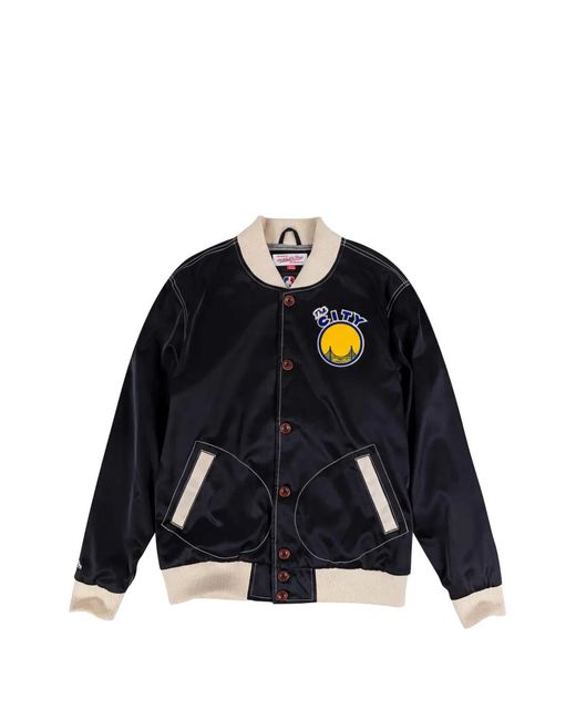 Mitchell & Ness Blue X Nba Golden State Warriors Button-Up Jacket for men