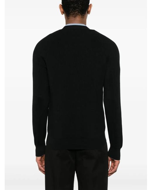 Brunello Cucinelli Black Ribbed Cardigan for men