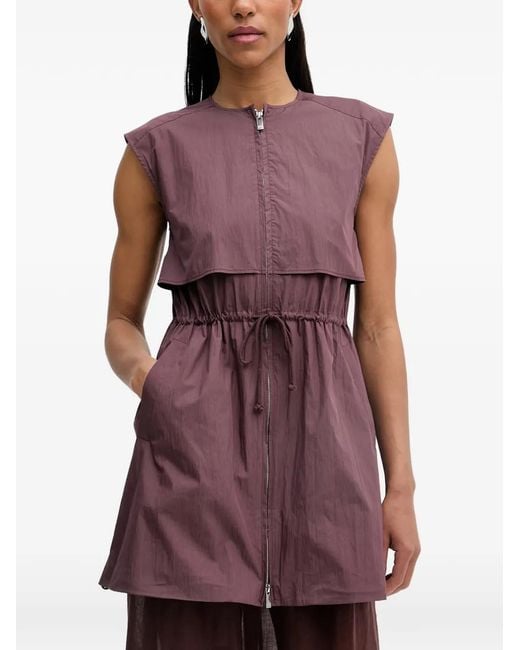 Isabelle Blanche Drawstring Layered-Panel Dress
