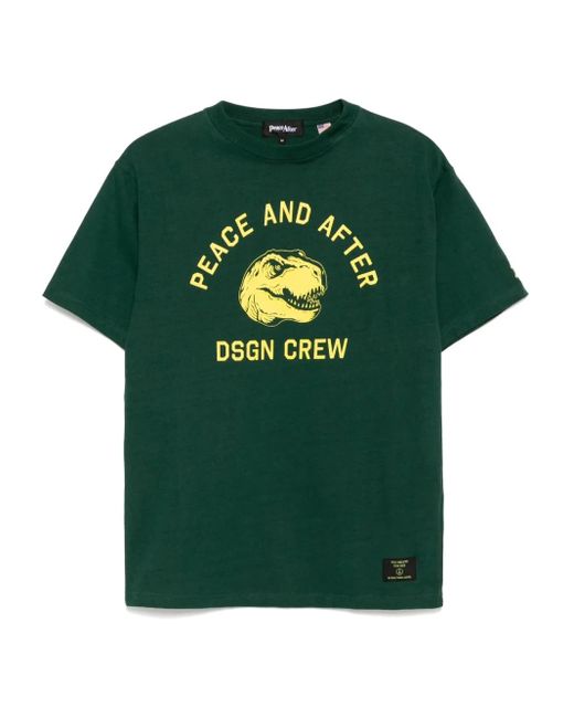 PEACE AND AFTER T-Shirt mit Logo-Print in Green für Herren