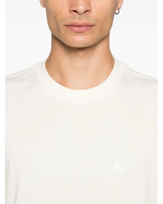 MSGM White Ivory Cotton T-Shirt for men