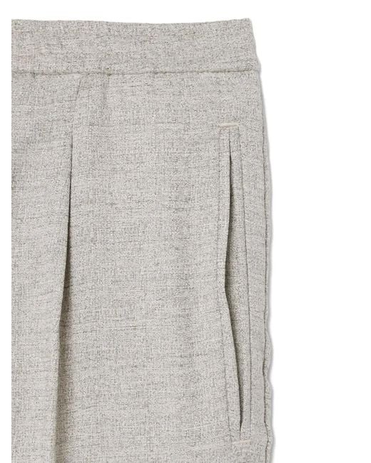Lacoste White Pleated Trousers for men