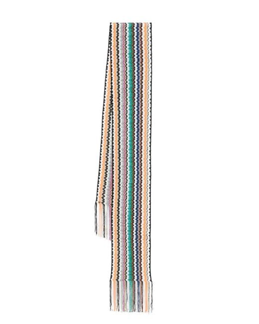 Missoni White Zigzag-Woven Scarf
