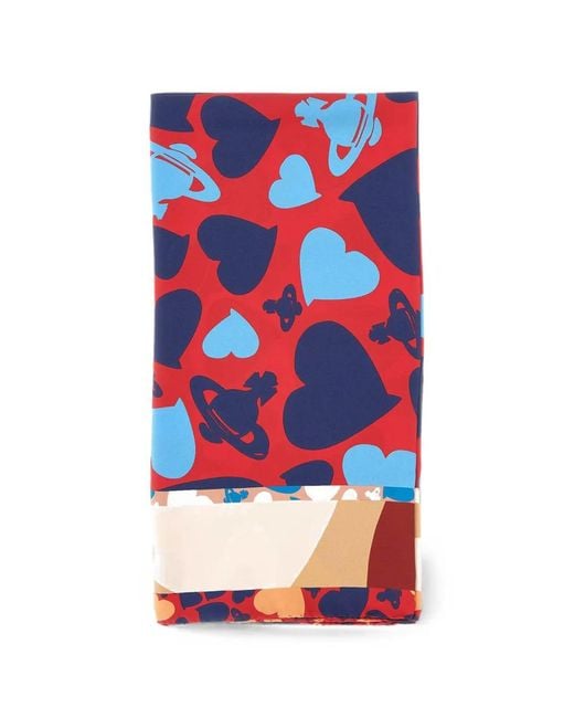 Vivienne Westwood Red Hearts And Orbs Scarf