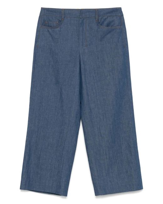 Max Mara Broek Met Logopatch in het Blue