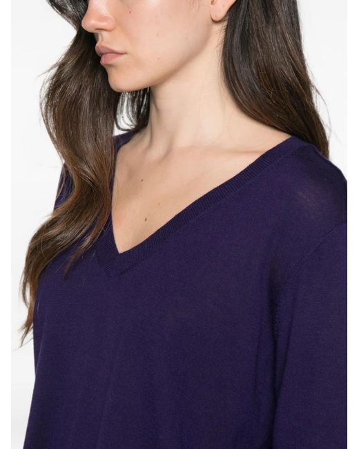 Bompard Blue V-Neck Sweater