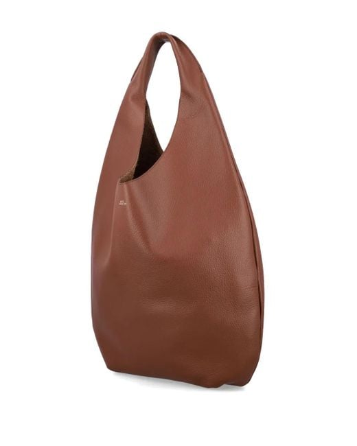 A.P.C. Brown Le Neige Grained Leather Handbag