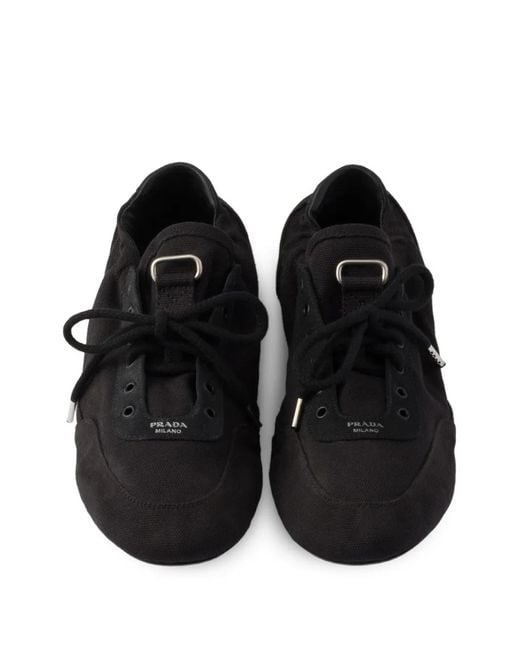 Prada Black Collapse Canvas Sneakers
