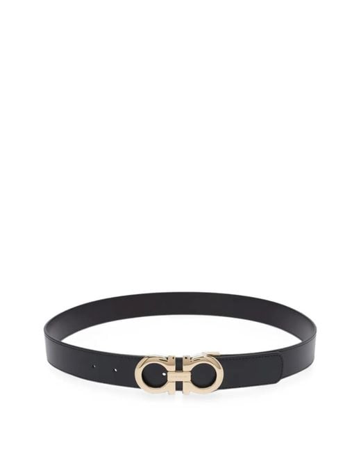 Ferragamo White Reversible And Adjustable Gancini Belt for men