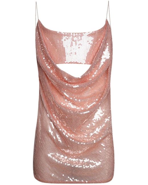 Alex Perry Pink Sequin-embellished Draped Minidress