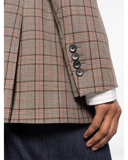 Sandro Brown Checked Oversized Blazer