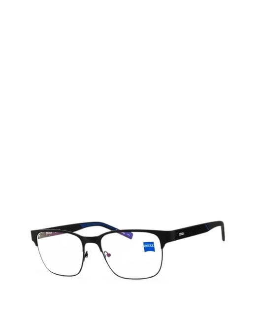 Zeiss Black Rectangle-Frame Glasses for men