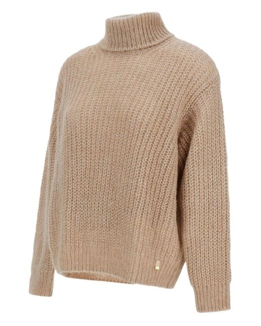 Pull Côtelé À Col Roulé Herno en coloris Natural