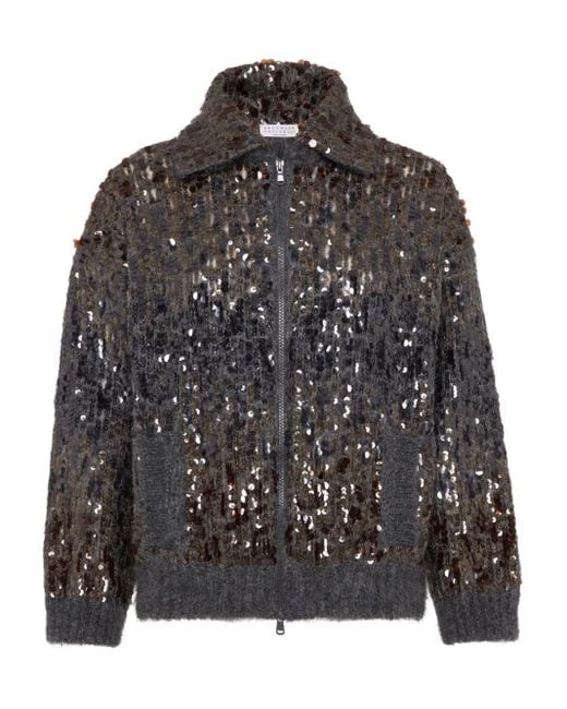 Brunello Cucinelli Multicolor Dazzling Embroidered Cardigan