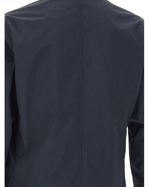 Woolrich Blue Button Front Coat for men