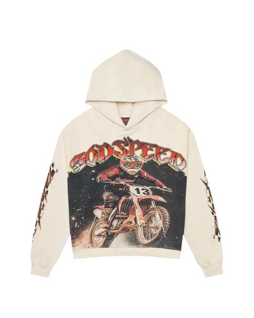 Godspeed White Graphic-Print Long-Sleeve Hoodie for men