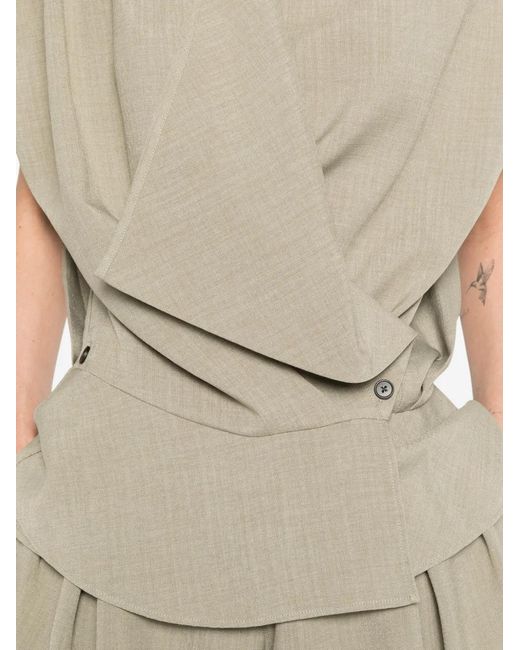 IRO Gray Scilla Draped Button Top