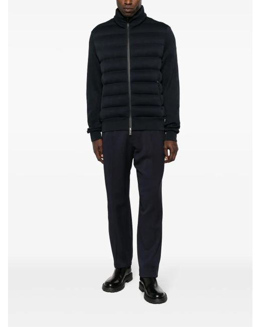 Herno Blue Funnel-Neck Padded Jacket for men