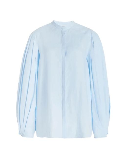 Gabriela Hearst Blue Laetitia Long-Sleeves Blouse