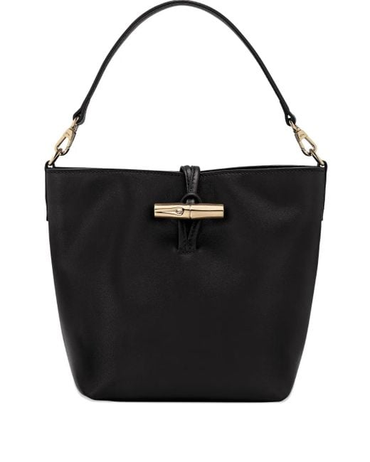 Longchamp Black Extra Small Le Roseau Bucket Bag