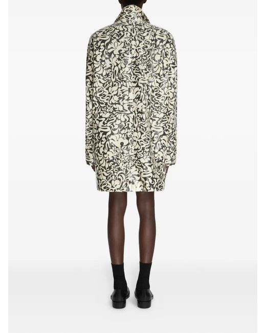 Dries Van Noten White Printed Coat for men