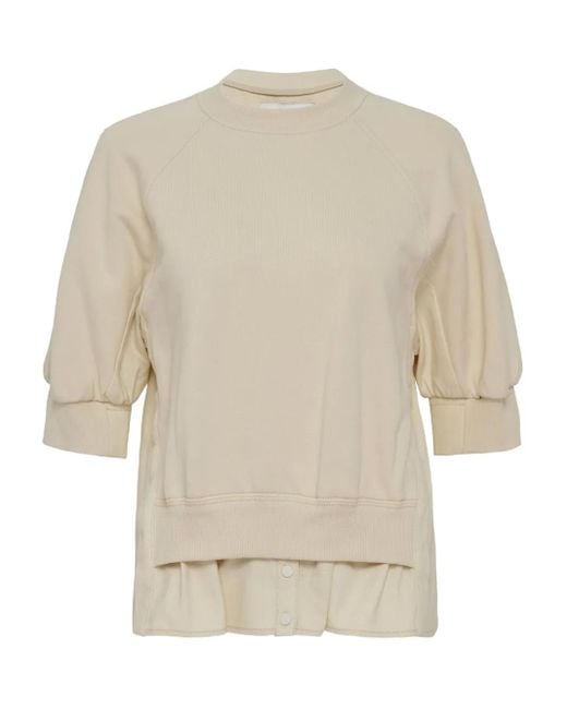 3.1 Phillip Lim White Sweatshirt Mit Puffärmeln
