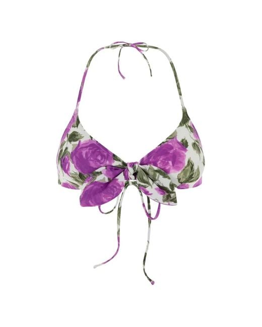 Chloé Pink Floral-Print Bikini Top