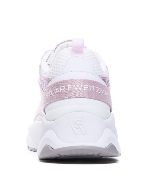 Stuart Weitzman White Panelled Sneakers