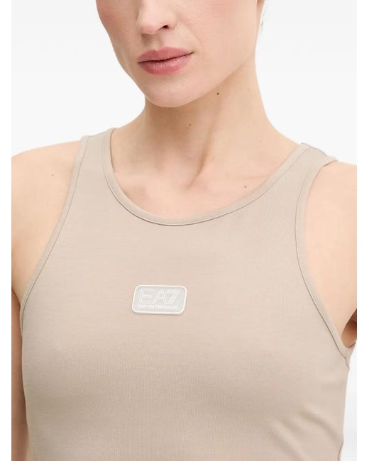 EA7 White Débardeur Crop Logo Series