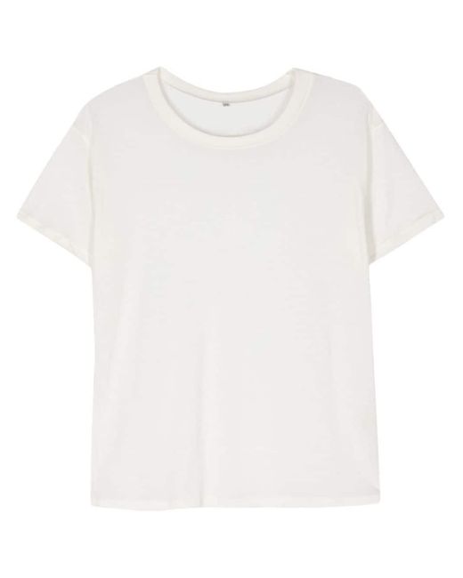 Baserange Gemêleerd Lyocell T-shirt in het White