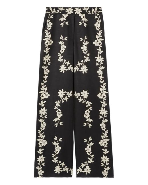 Claudie Pierlot Black Floral-Print Trousers