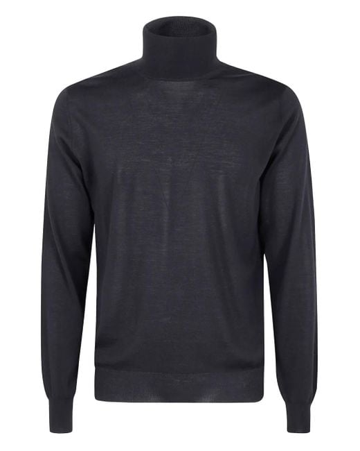 FILIPPO DE LAURENTIIS Blue Turtleneck Long-Sleeve Sweater for men