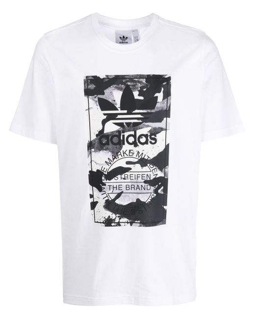 adidas Baumwolle T-Shirt mit Camouflage-Print in Weiß für Herren | Lyst DE