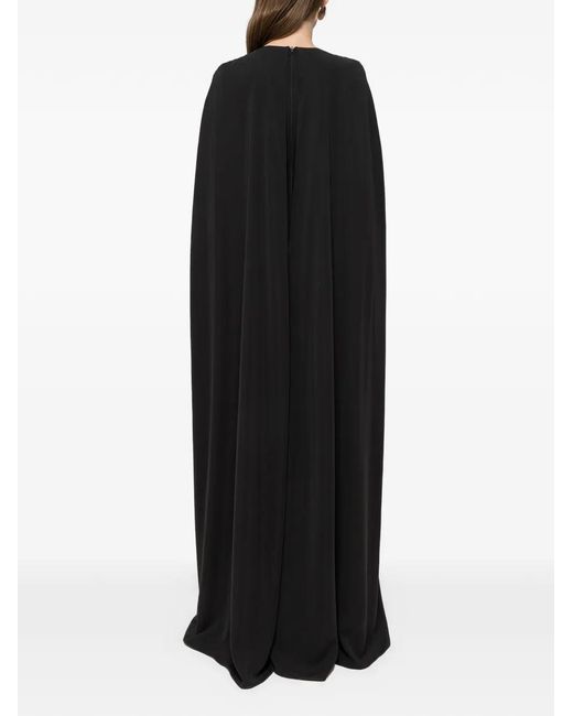 Nissa Black Caped Embellished Gown