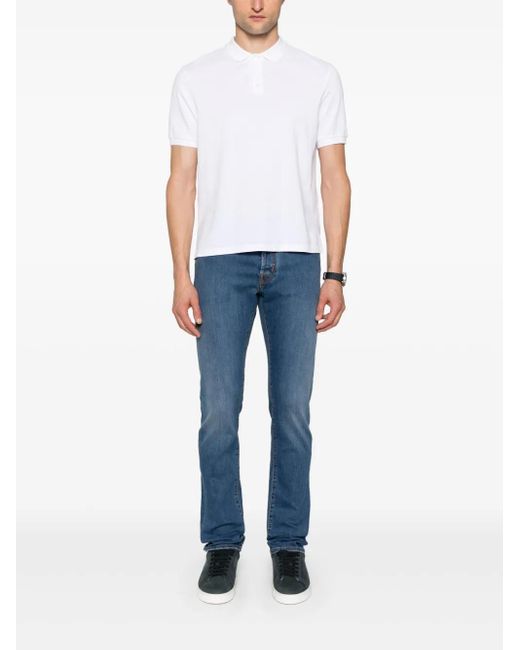 Jacob Cohen Blue Logo-Patch Jeans for men