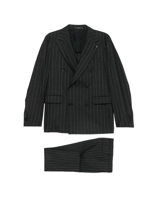 Tagliatore Black Double-Breasted Suit for men
