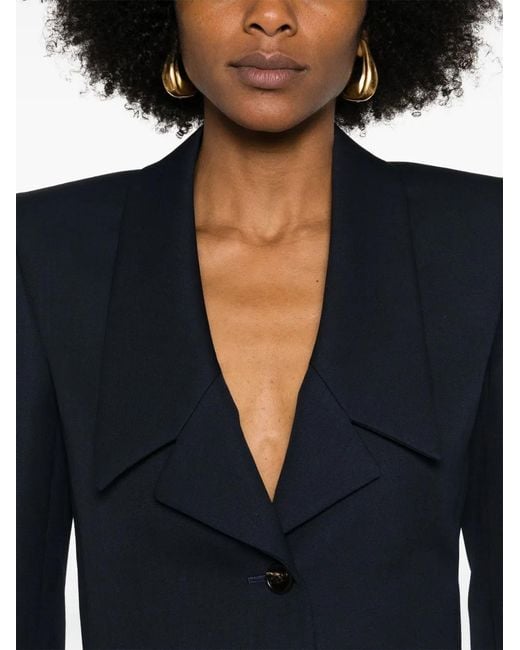 Chloé Blue Wool Cropped Single-Breasted Jacket