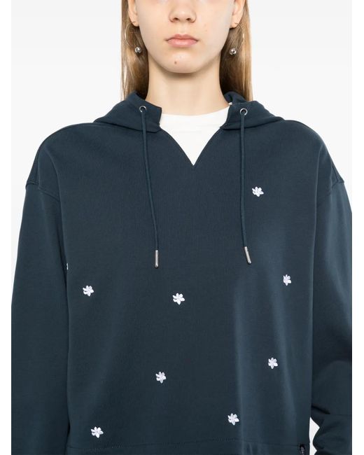 SPORT b. by agnès b. Blue Floral Embroidery Hoodie
