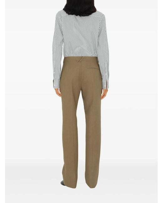 Burberry Natural Wool Tailored Trousers