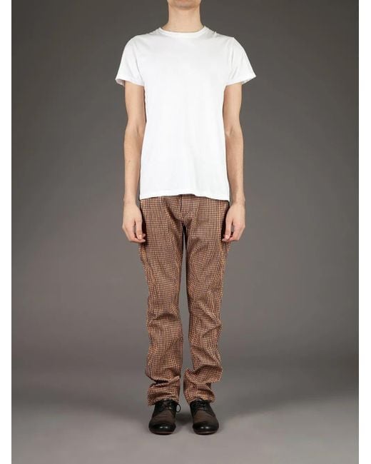 Carven Brown Checked Trouser for men