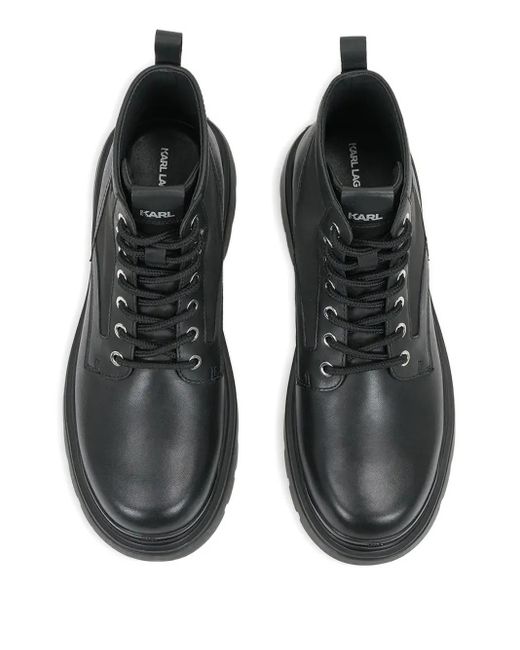 Stivaletti Platform Stringati di Karl Lagerfeld in Black da Uomo