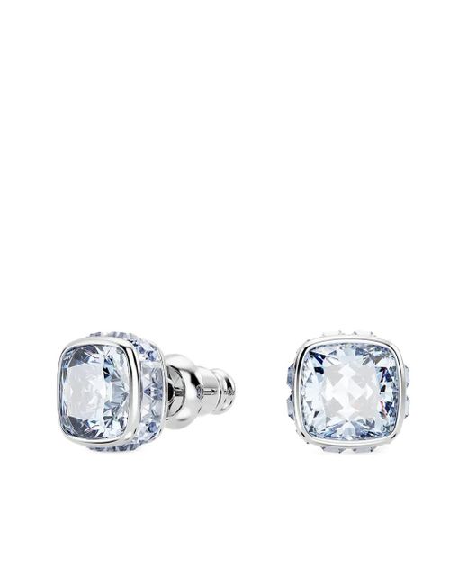 Swarovski Blue Cushion-Cut Crystal Earrings