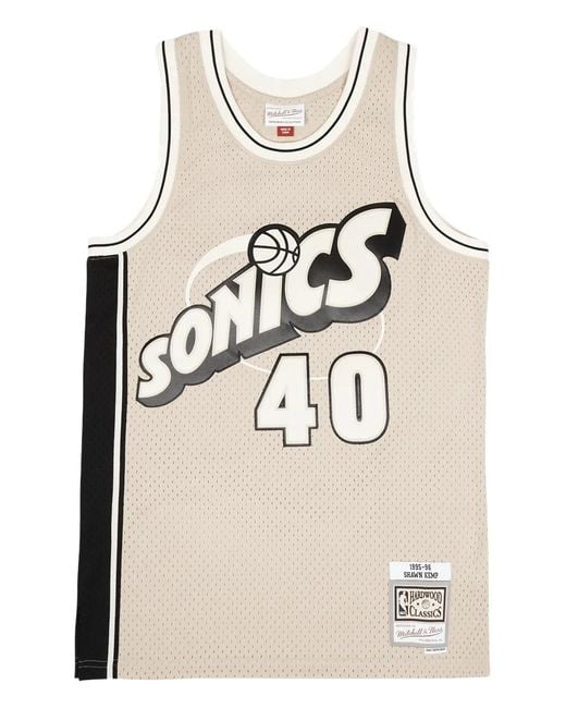 Mitchell & Ness Natural Swingman Nba Supersonics 1995 Shawn Kemp Tank Top for men