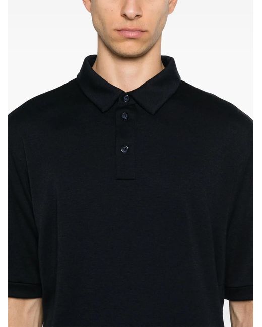 Giorgio Armani Black Cashmere Polo Shirt for men