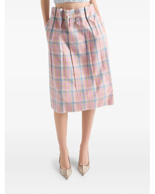 Prada チェック スカート Pink